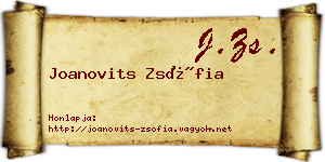 Joanovits Zsófia névjegykártya